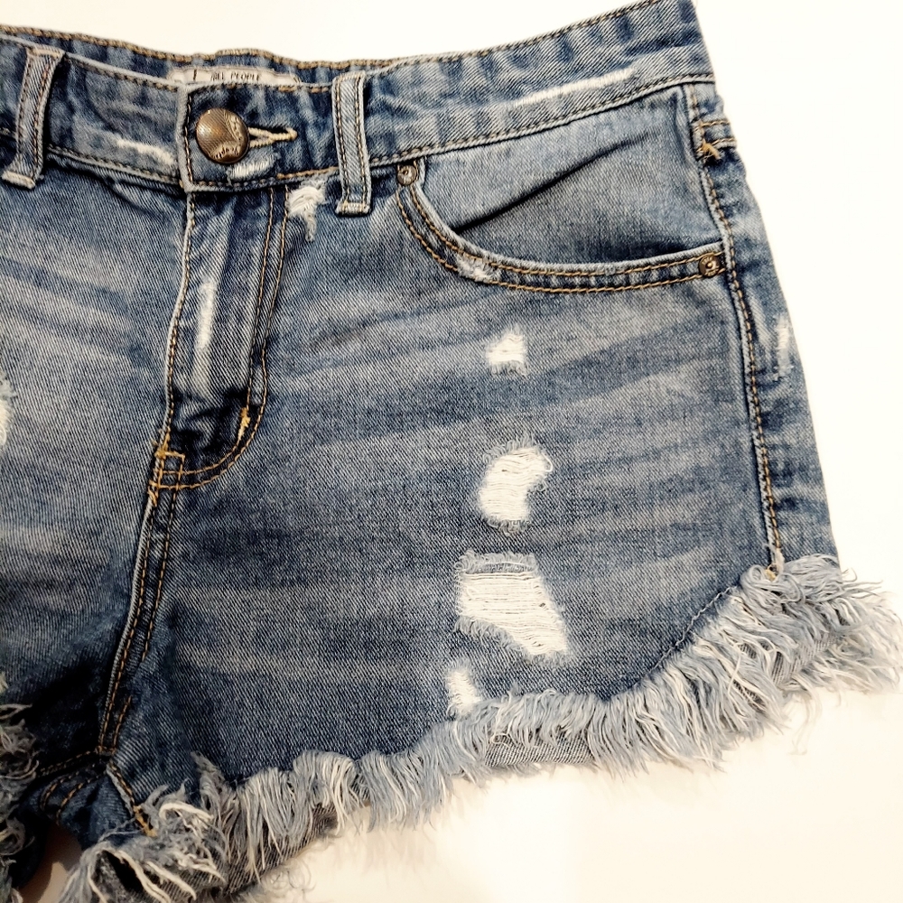 Free People Rugged Ripped Denim Shorts - Picture 3 of 5
